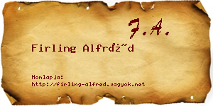 Firling Alfréd névjegykártya